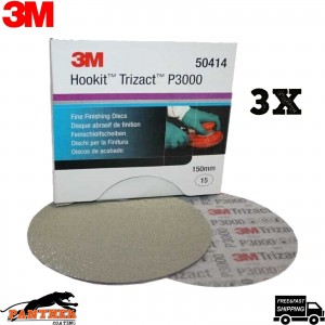 3M 3X Trizact P3000 150mm 6" Hookit Fine Finishing Sanding Discs 50414
