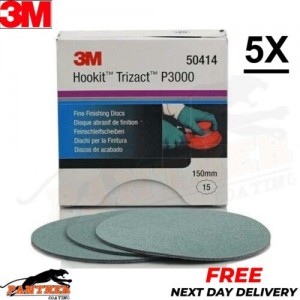 3M 5X Trizact P3000 150mm 6" Hookit Fine Finishing Sanding Discs 50414