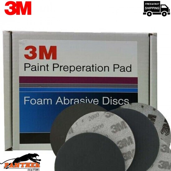 3M 150mm 6" P2000 Grit Hook N Loop Foam Fine Finishing Discs Pad PK10