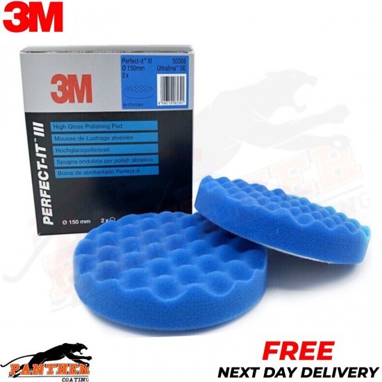 1x 3M Perfect-it III Compound Polishing Pad, 150mm Blue High Gloss 50388 1 piece