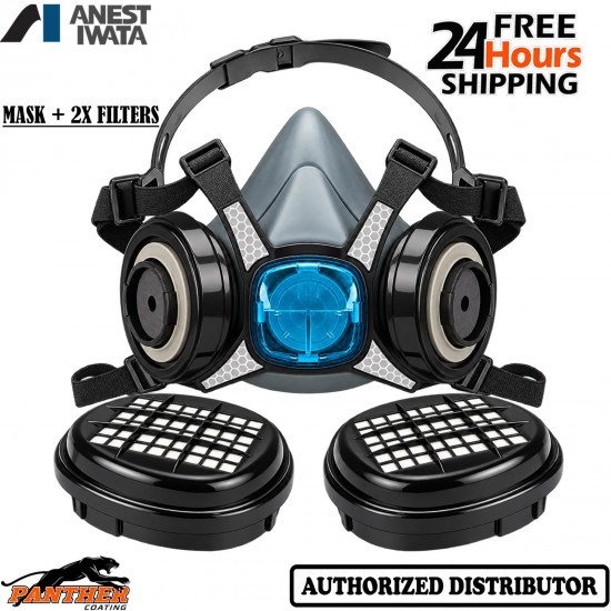 Anest Iwata Viper A2P3 Cartridge Respirator Paint Spray Mask in Box + 2x Filters