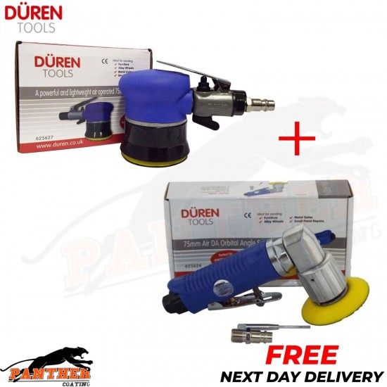Duren 625624 75mm Air Random Orbital palm and 6256272 Mini Palm Air Sander 3''