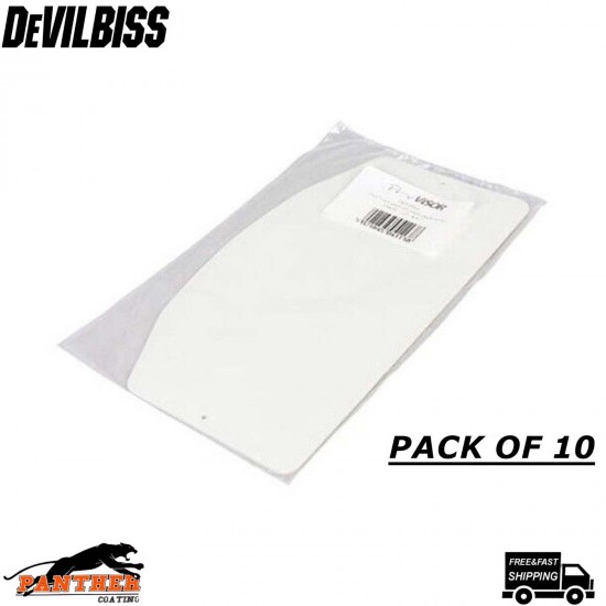Devilbiss Pro V Air Fed Mask Tear-Off Clear Visor Covers Pack 10 ProV Airfed