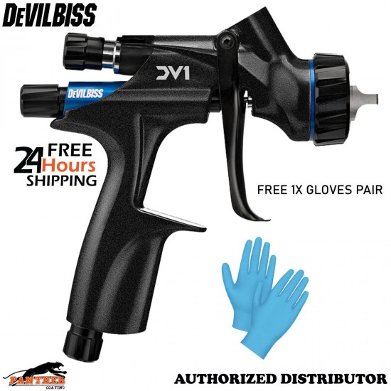 DeVilbiss DV1 Basecoat 1.3mm HVLP Spray Gun DV1-U-000-13-B+ Plus Gloves