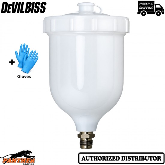 DeVilbiss GFC-501 Acetal Paint Cup 568ml Gravity Feed Spray Gun Pot + Gloves