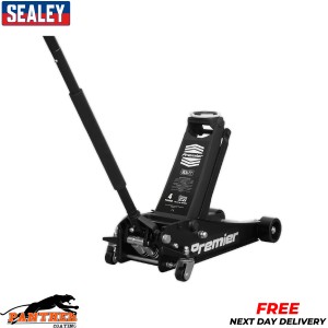 Sealey 4040AB Jack 4 Tonne Black Workshop Trolley Rocket Lift PU Wheels