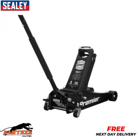 Sealey 4040AB Jack 4 Tonne Black Workshop Trolley Rocket Lift PU Wheels