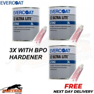 3x EVERCOAT RAGE ULTRA 101341 RAGE ULTRA BODY FILLER WITH BPO HARDENER 3L