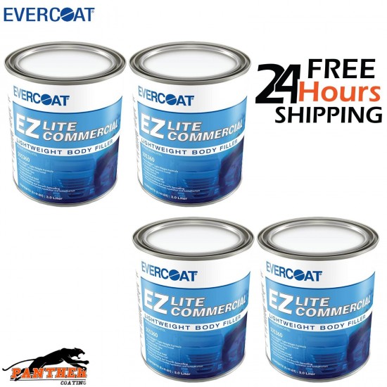 4 x EVERCOAT 101360 EZ LITE COMMERCIAL LIGHTWEIGHT BODY FILLER 3L