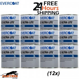 12 x EVERCOAT RAGE ULTRA 101342 RAGE ULTRA BODY FILLER WITH BPO HARDENER 3L