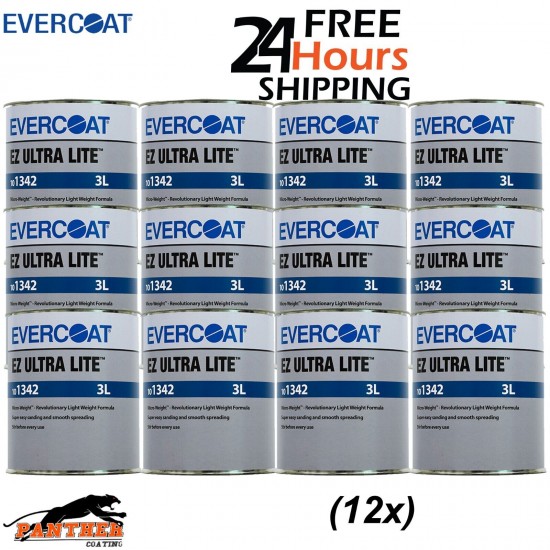 12 x EVERCOAT RAGE ULTRA 101342 RAGE ULTRA BODY FILLER WITH BPO HARDENER 3L