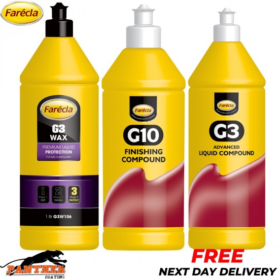 G3 Farecla Polish Kit - 500ml Wax, Advanced Liquid & G10 Compound for Car Detail