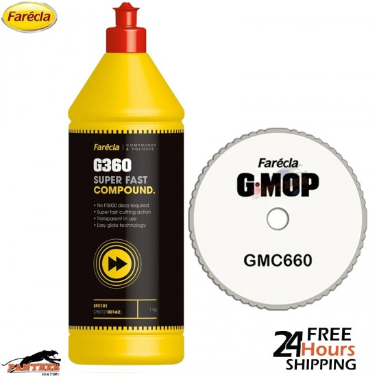 Farecla G360 SFC501 500G Compound + GMC660 G Mop Pad – Fast Cut & Polish Combo