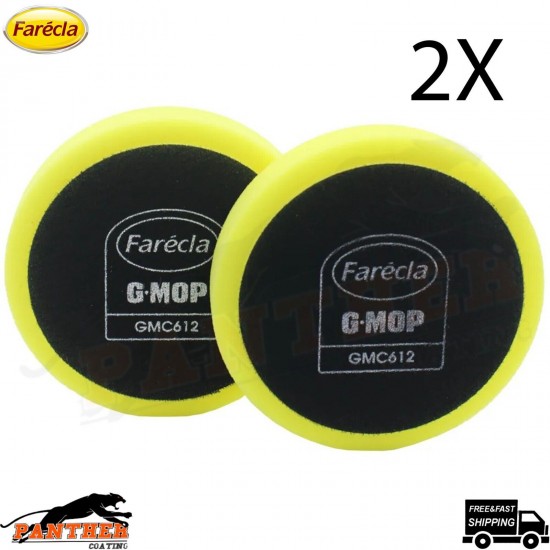 Farecla G Mop 2X GMC612 Head 6” Yellow Compound Hook & Loop Pad-Pack-[150mm]
