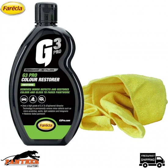Farecla G3 Pro Colour Restorer (7195) Liquid 500ml + Free Microfibre Cloth