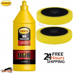 Farecla G3 Premium Compound 1kg + 2x GMC612 Foam Pads – Polishing Kit