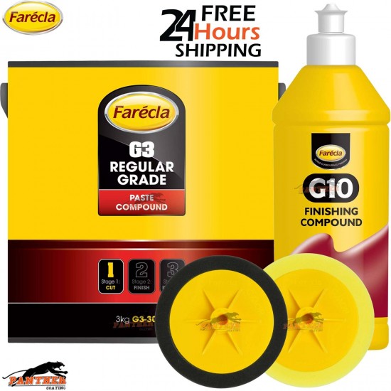 Farecla G3 & G10 Kit – 3kg + 500ml + GMH601 & GMH618 Pads – Complete Polish Set