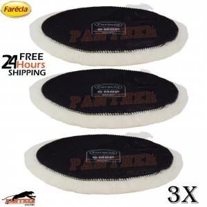 3x Farecla GML601 6" Lambswool Polishing Pad – Hook & Loop Backed