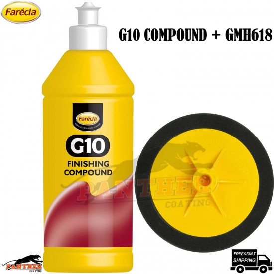 Farecla G10 500ml Liquid Finish Compound with Black Foam Polishing Pad