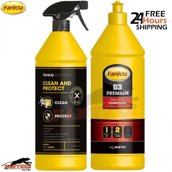 Farecla G3 Premium Compound 1KG + Clean & Protect Spray 1L Kit (G3P101 + CAP101)