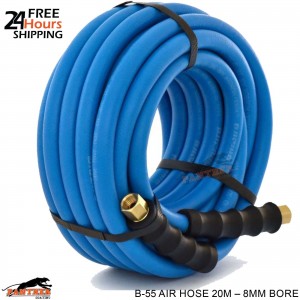 FMT B-55 Air Hose 20m – 8mm Bore – 1/4" BSP Swivel – 300PSI – Anti-Static