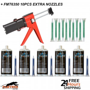 Fast Mover FMT6340 PU Plastic Repair Glue 50ml + Applicator Gun + 10 Nozzles