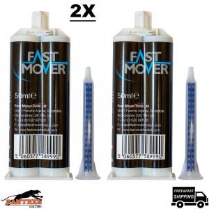 Fast Mover 2x FMT6340 Plastic Repair 2K PU Adhesive 50ml – Quick Set Formula