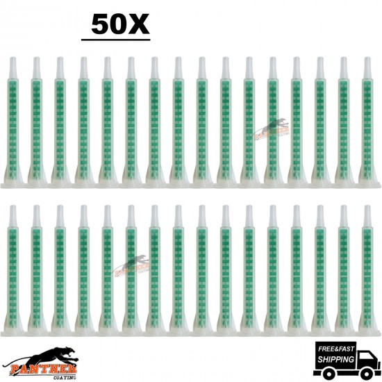 Fast Mover FMT6350 Static Mixer Nozzles – 50 Pack for Dual Cartridge Adhesives
