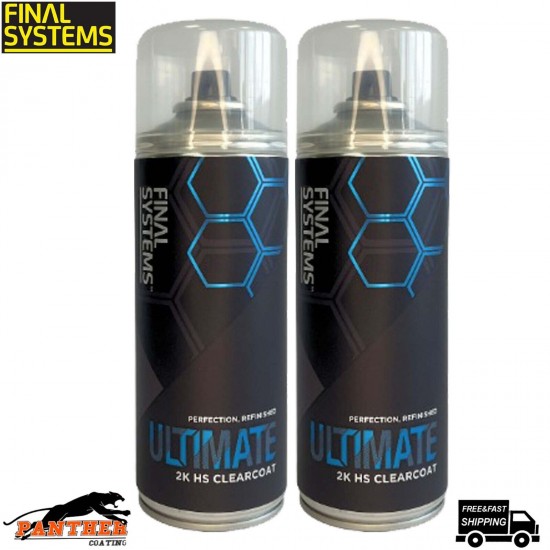 2 x FINAL SYSTEMS ULTIMATE 2K HS CLEARCOAT AEROSOL - 400ml