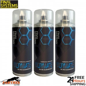 3 x FINAL SYSTEMS ULTIMATE 2K HS CLEARCOAT AEROSOL - 400ml