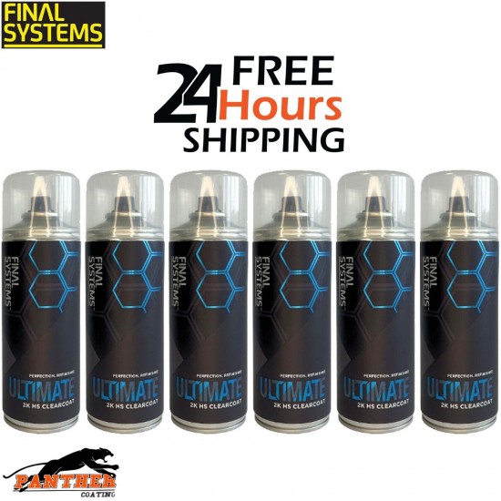 6 x FINAL SYSTEMS ULTIMATE 2K HS CLEARCOAT AEROSOL - 400ml