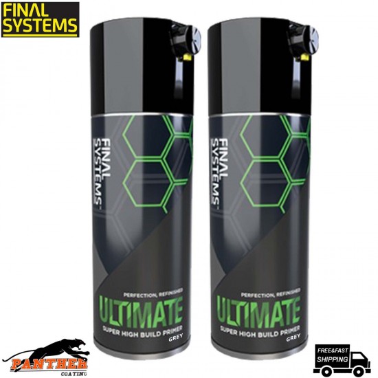 2 x FINAL SYSTEMS ULTIMATE SUPER HIGH BUILD PRIMER - GREY 400ml