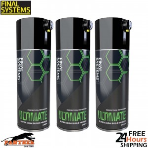 3 x FINAL SYSTEMS ULTIMATE SUPER HIGH BUILD PRIMER - GREY 400ml