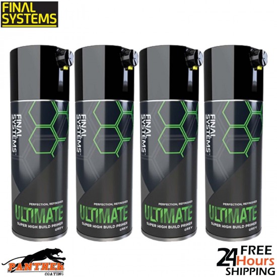 4 x FINAL SYSTEMS ULTIMATE SUPER HIGH BUILD PRIMER - GREY 400ml