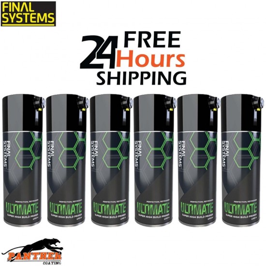 6 x FINAL SYSTEMS ULTIMATE SUPER HIGH BUILD PRIMER - GREY 400ml