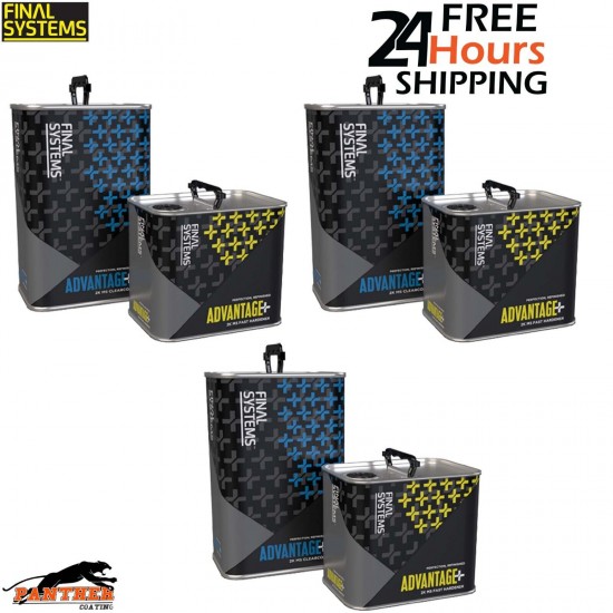 3X FINAL SYSTEMS ADVANTAGE+ 2K MS CLEAR COAT LACQUER KIT 7.5L - MS FAST HARDENER