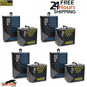 4X FINAL SYSTEMS ADVANTAGE+ 2K MS CLEAR COAT LACQUER KIT 7.5L - MS FAST HARDENER