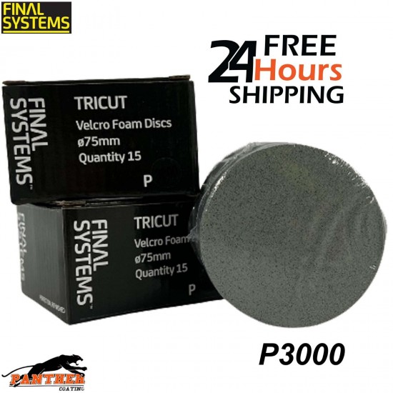 FINAL SYSTEMS TRICUT Fine Finishing Discs 75mm Foam Discs (P3000)