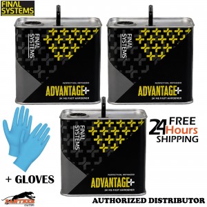 3x Final Systems Advantage+ 2K MS Fast Hardener Automotive 2.5L + Gloves