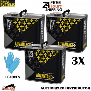 3x Final Systems Advantage+ 2K MS Extra Fast Hardener Rapid Dry + Gloves
