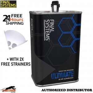 Final Systems Ultimate 2K HS Clearcoat 5Litre Lacquer + 2x Paint Strainers