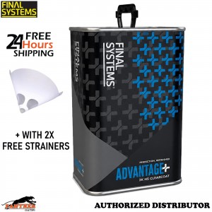 Final Systems Advantage+ 2K MS Clearcoat Lacquer 5L + 2x Paint Strainers