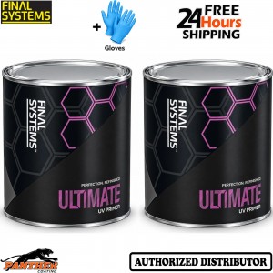 Final Systems Ultimate UV Primer Grey 750ml X2 High Build Filler + Gloves