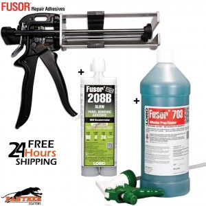 LORD Fusor 208B Bonding Adhesive Kit–Includes 703 Silicone Remover & Manual+ Gun