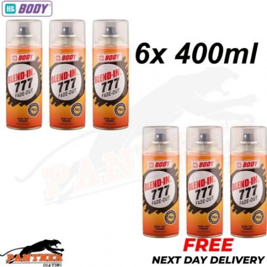 6X HB Body Blend In 777 Fade Out Thinner Aerosol BLENDS LACQUER EDGES 400ml