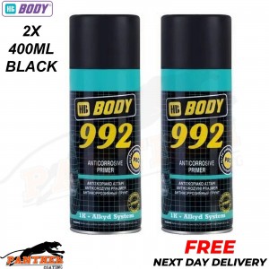 2x HB BODY 992 Anti corrosive, Anti rust primer (400ml) - BLACK Aerosol