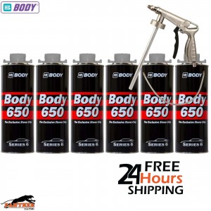 6x HB BODY 650 STONE CHIP GREY 1KG WITH UNDERBODY COATING GUN