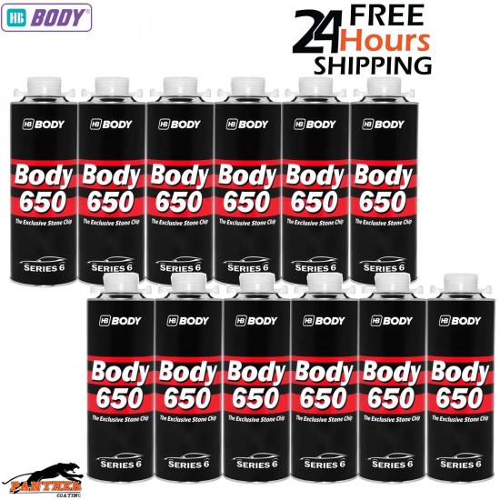 12x HB BODY 650 STONE CHIP WHITE 1KG SCREW TOP CAN SERIES 6