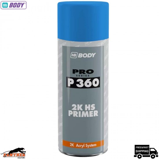 HB Body P360 Blue High Build Primer Aerosol 400ml – Fast-Drying Car Filler Spray