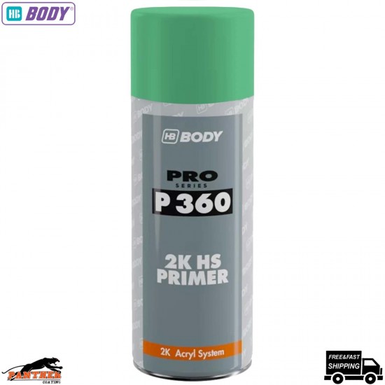 HB Body P360 Green High Build Primer Aerosol 400ml – Fast-Drying Car Spray